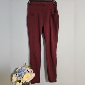 Maroon Pop Fit Leggings